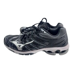 Mizuno Wave Voltage Volleyball Shoes Black Gray Lace-Up Court Men's 9 Athletic